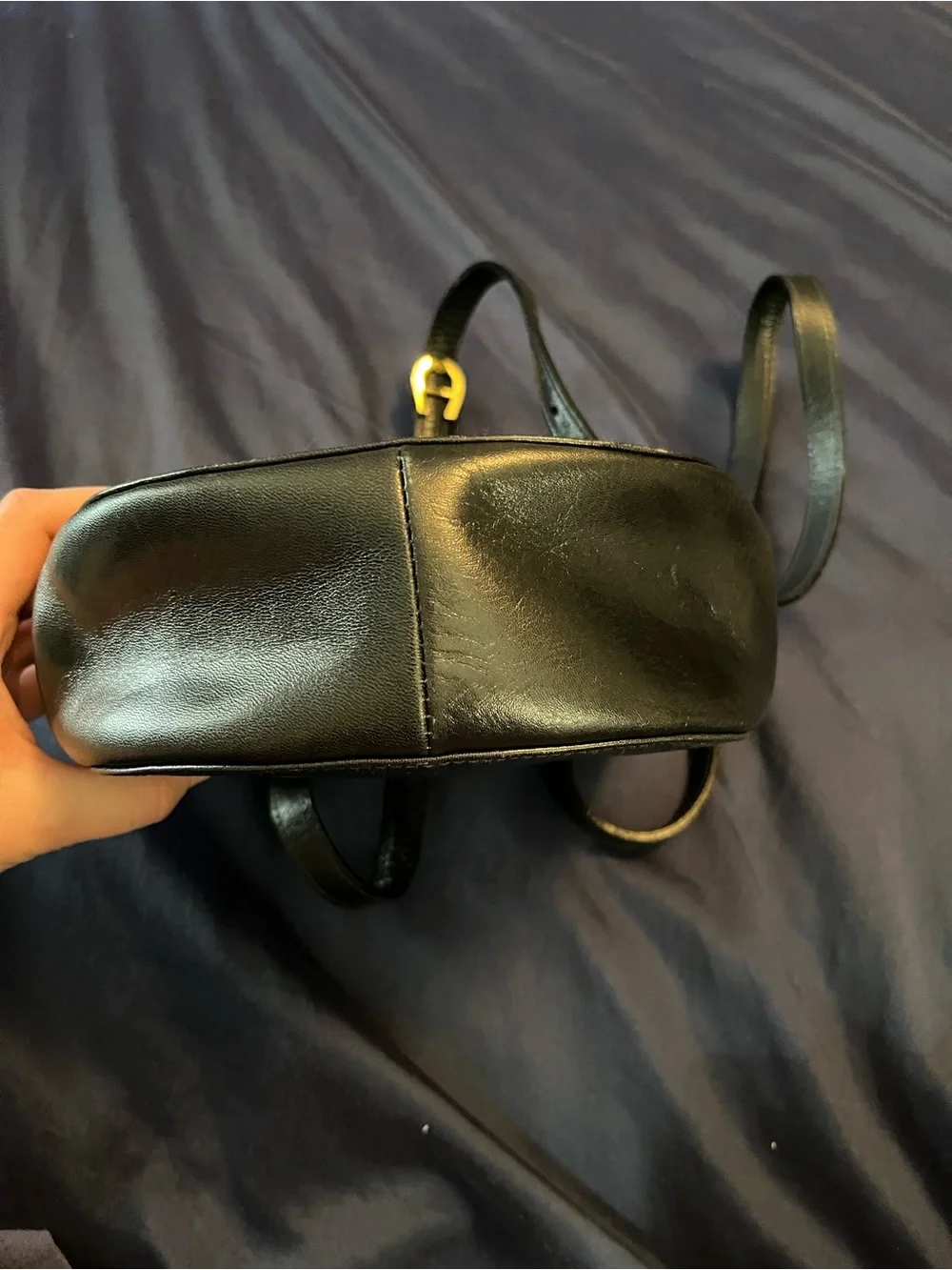 Etienne Aigner Black Leather Saddle Crossbody Bag